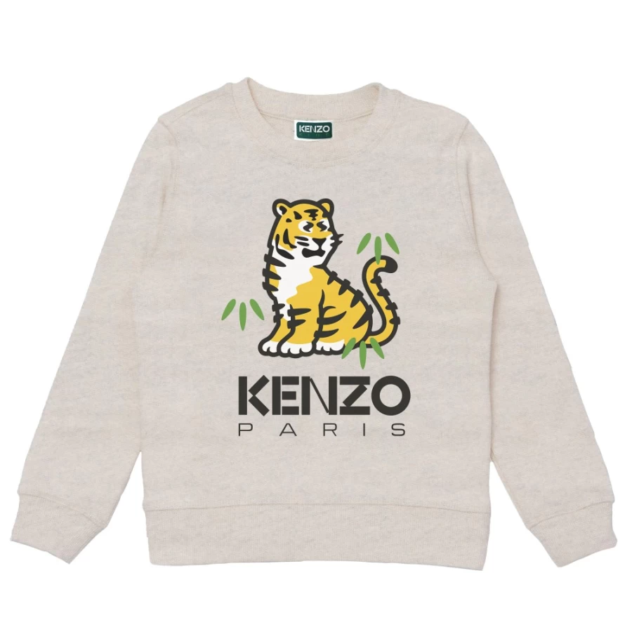KENZO KIDS Girls Light Grey Sweatshirt | Casual Kids Hoodie