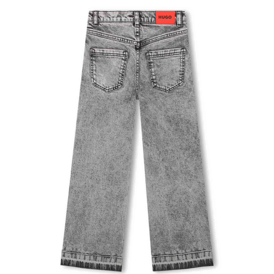 HUGO Girl's Denim Grey 5-Pocket Jeans for Girls