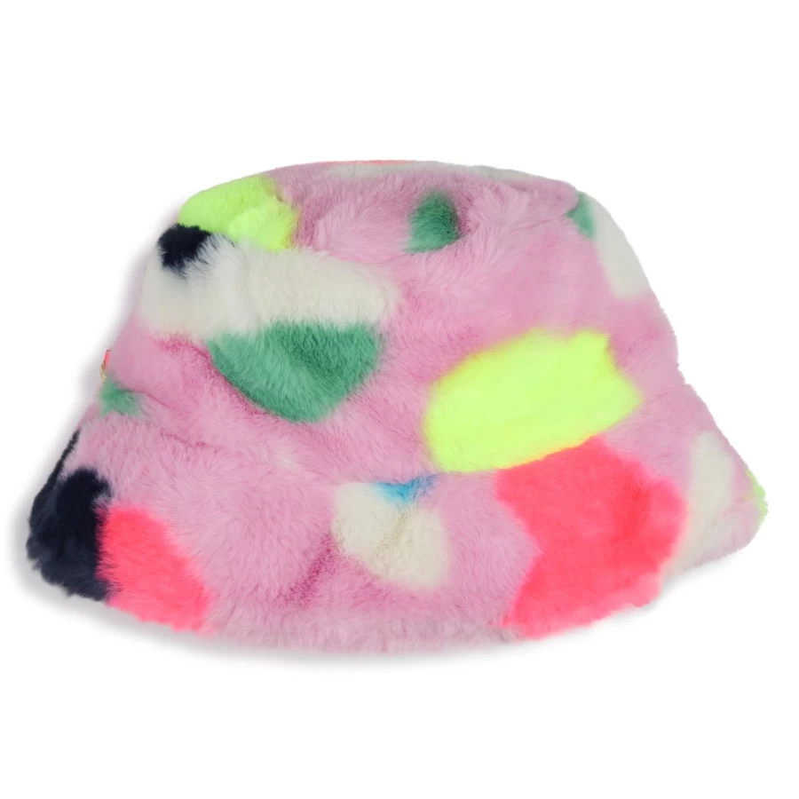 BILLIEBLUSH Pink Fluffy Polar Fleece Bucket Hat for Girls