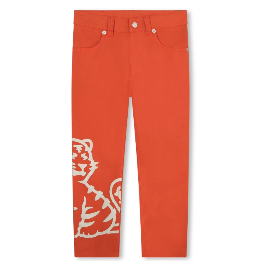 KENZO KIDS Girl's Ginger Adjustable Cotton Trousers for Comfortable Fit