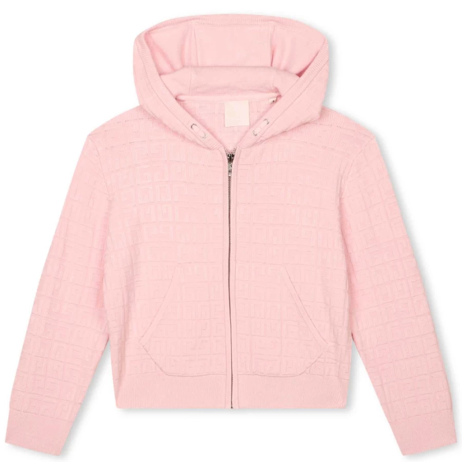 GIVENCHY Girls Marshmallow Hooded Knit Sweatshirt - 44Z