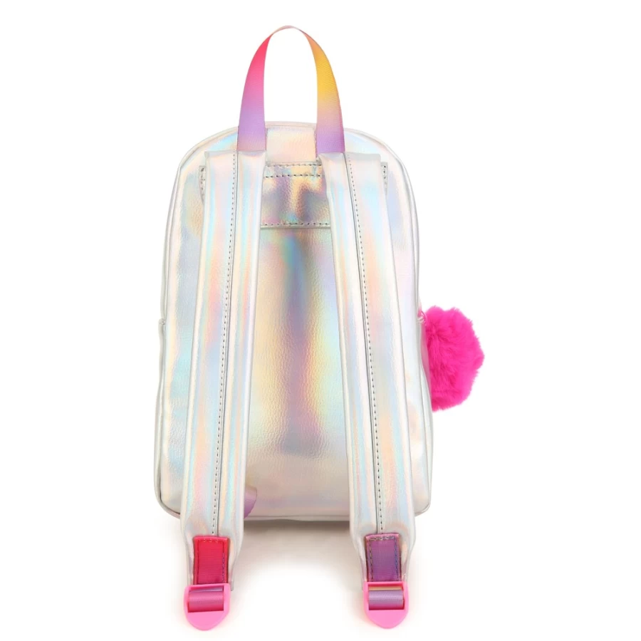 BILLIEBLUSH White Rainbow Backpack for Girls - Stylish Kids School Bag