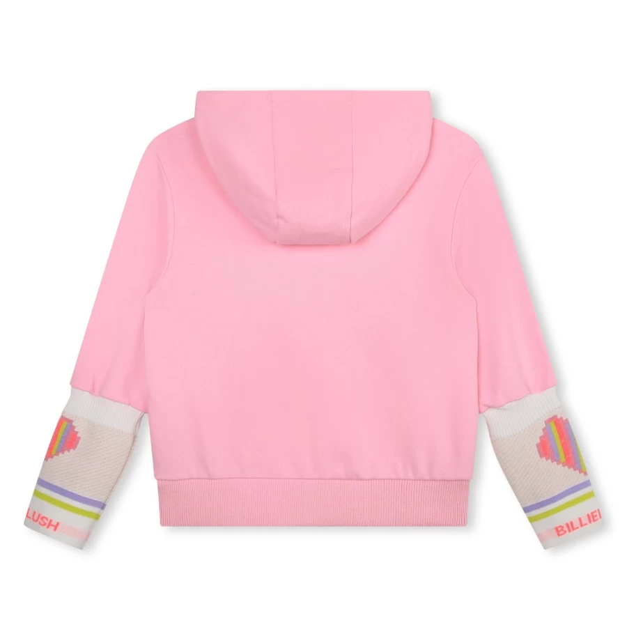 BILLIEBLUSH Pink Fleece Zipped Jumper for Girls - Cozy Winter Hoodie
