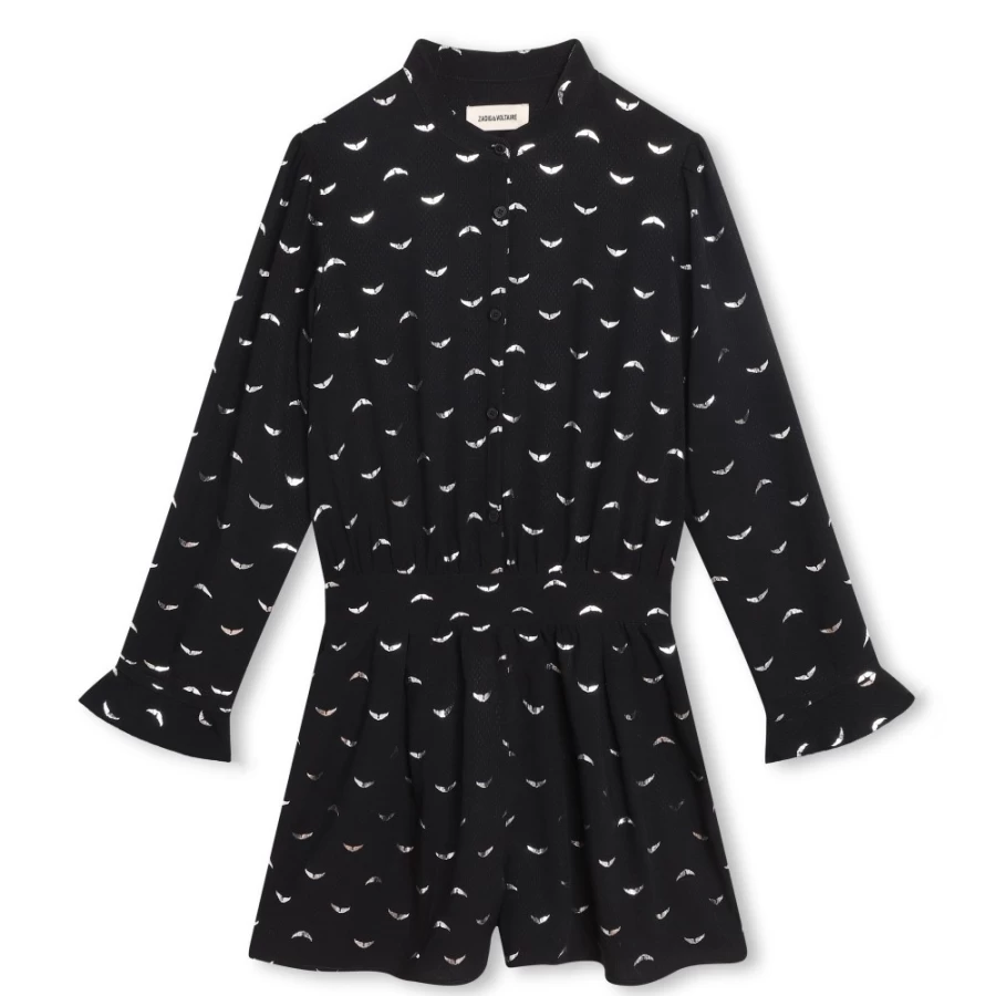 ZADIG & VOLTAIRE Black Printed Short Playsuit for Girls