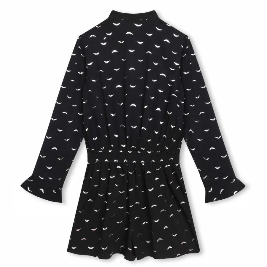 ZADIG & VOLTAIRE Black Printed Short Playsuit for Girls