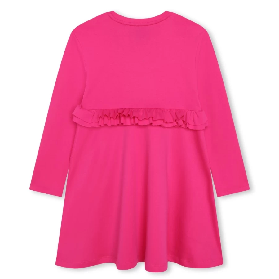 GIVENCHY Pink Pep'S Frilled Cotton Dress for Girls