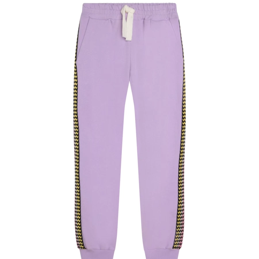 LANVIN Girls' Lilac Fleece Jogging Pants for Comfort & Style