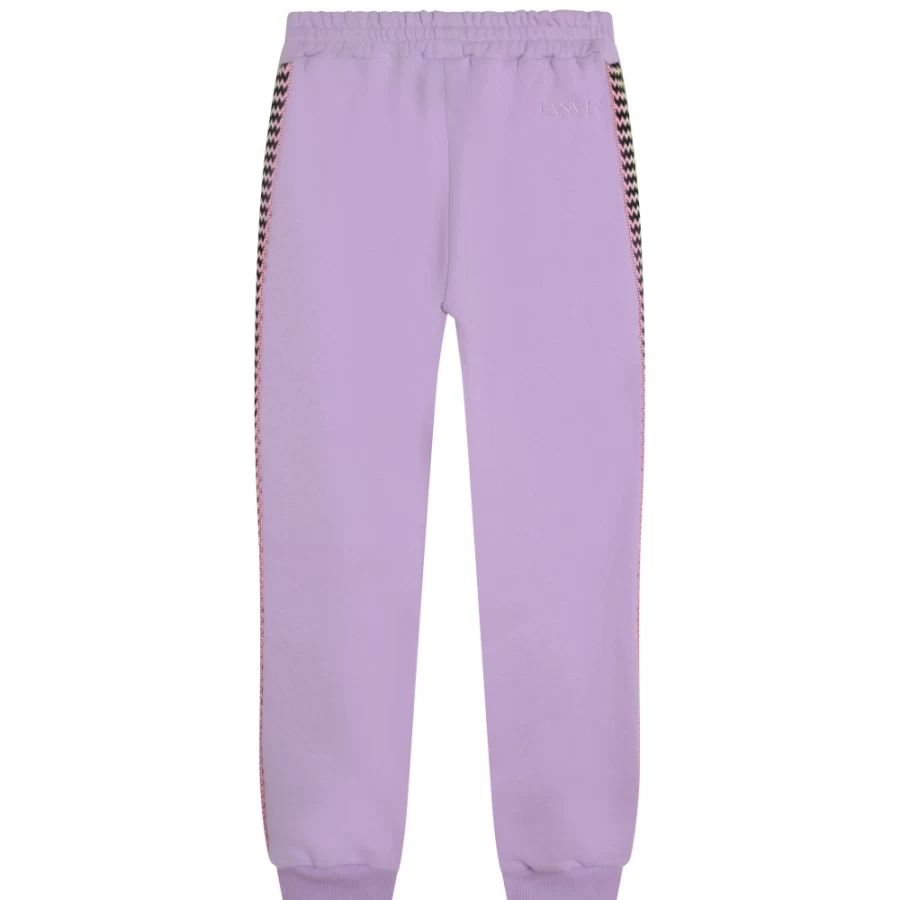 LANVIN Girls' Lilac Fleece Jogging Pants for Comfort & Style