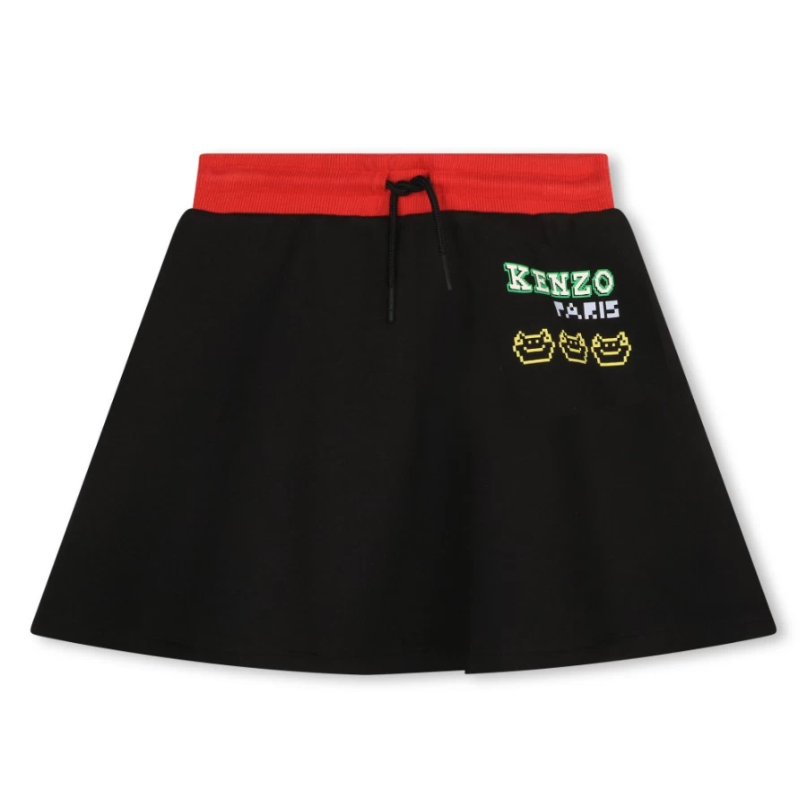 KENZO KIDS Girls' Slate Blue Brushed Cotton-Fleece Skirt - Soft Winter Skirt for Girls