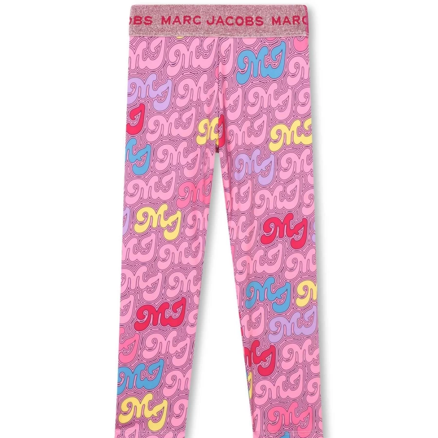 MARC JACOBS Girls' Apricot Elastic-Waist Leggings for Comfort & Style