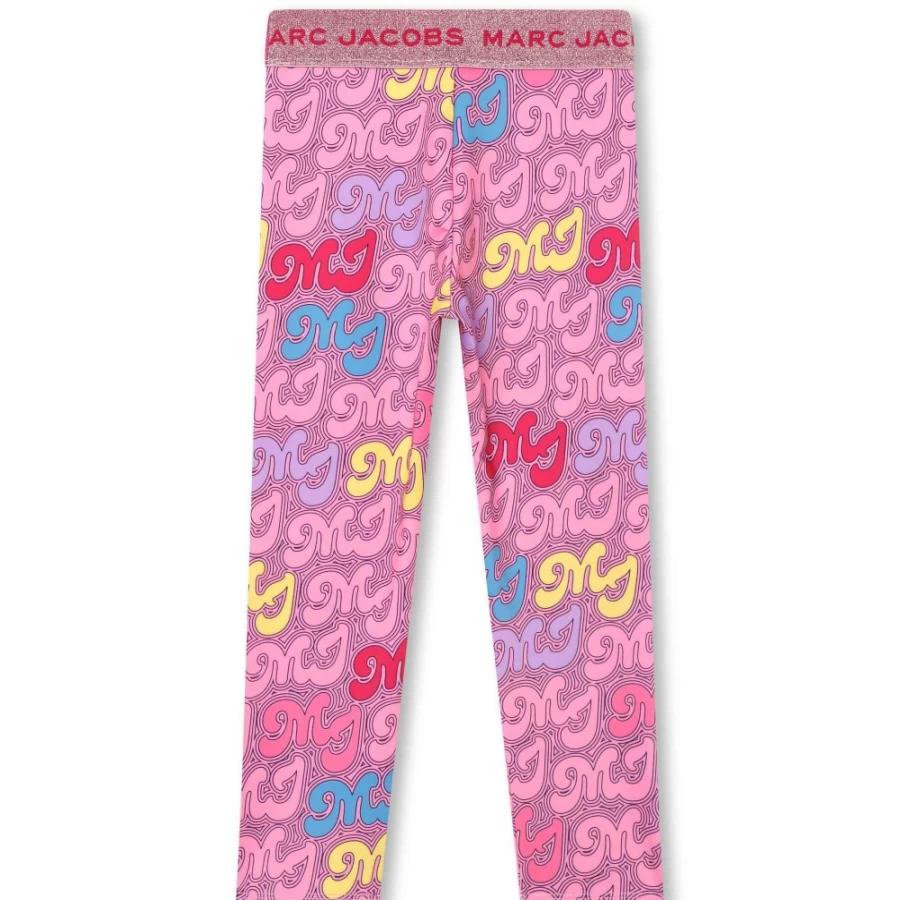 MARC JACOBS Girls' Apricot Elastic-Waist Leggings for Comfort & Style
