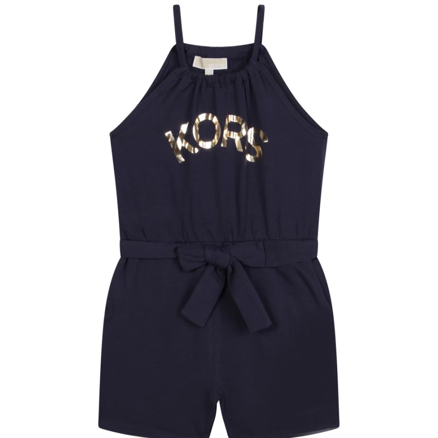 MICHAEL KORS Navy Slim Straps Playsuit for Girls
