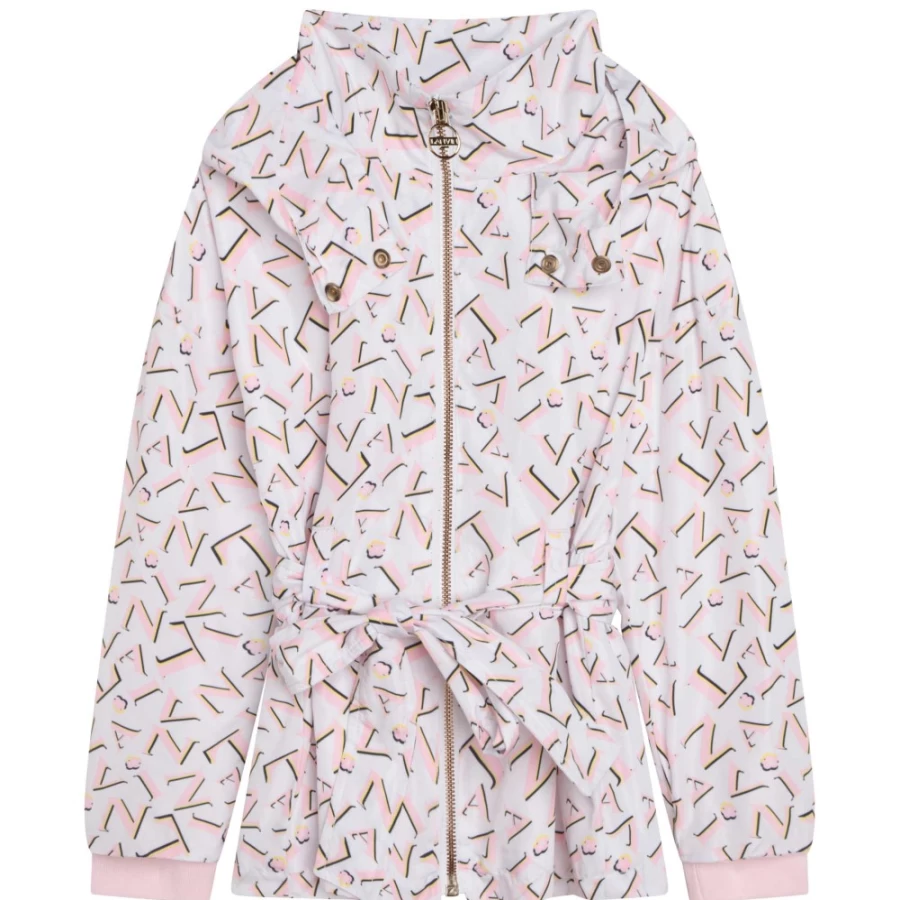 LANVIN Girl's Unique Color Hooded Parka With Belt, Stylish & Comfortable Outerwear
