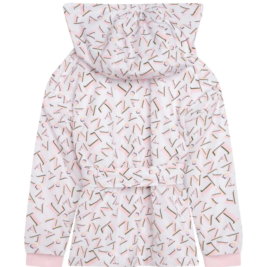 LANVIN Girl's Unique Color Hooded Parka With Belt, Stylish & Comfortable Outerwear