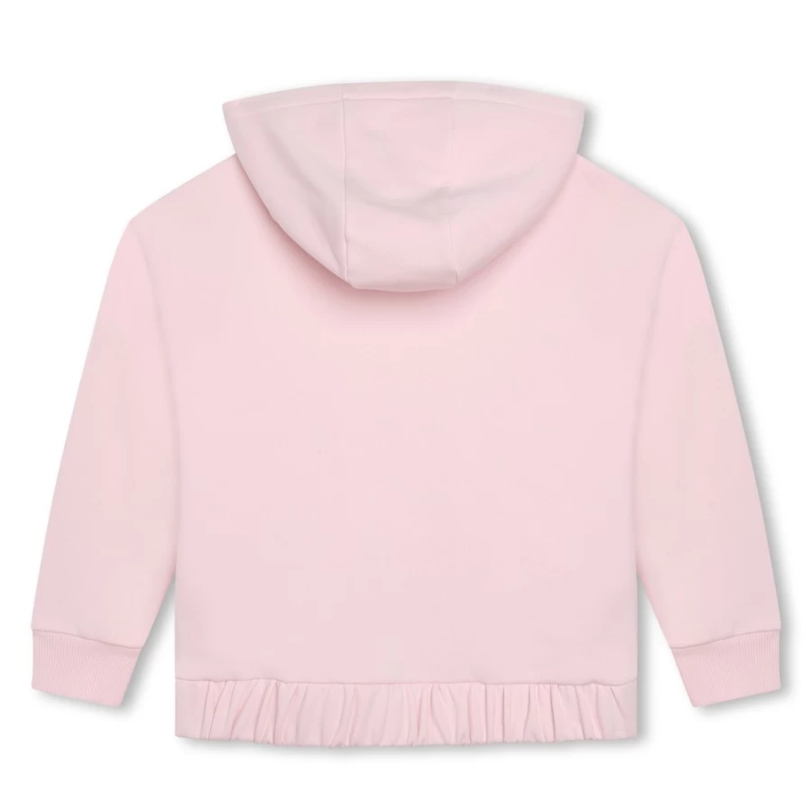 Givenchy Marshmallow Hooded Rhinestone Sweatshirt for Girls | 44Z Pink Crystal Embellished Pullover