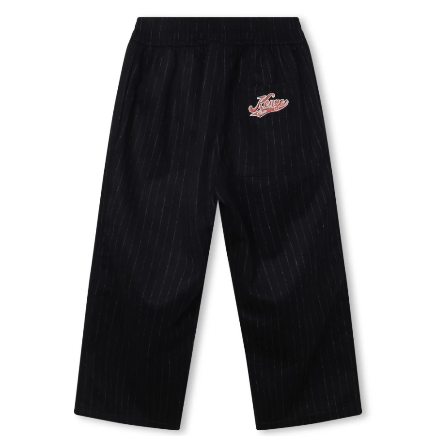 KENZO KIDS Girls Navy Striped Flannel Trousers for Kids