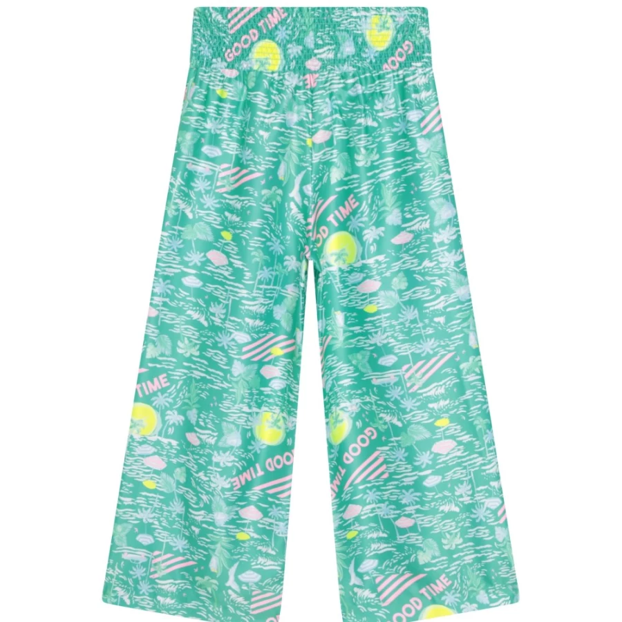 BILLIEBLUSH Sea-Green Satin Trousers for Girls - Elegant & Comfortable