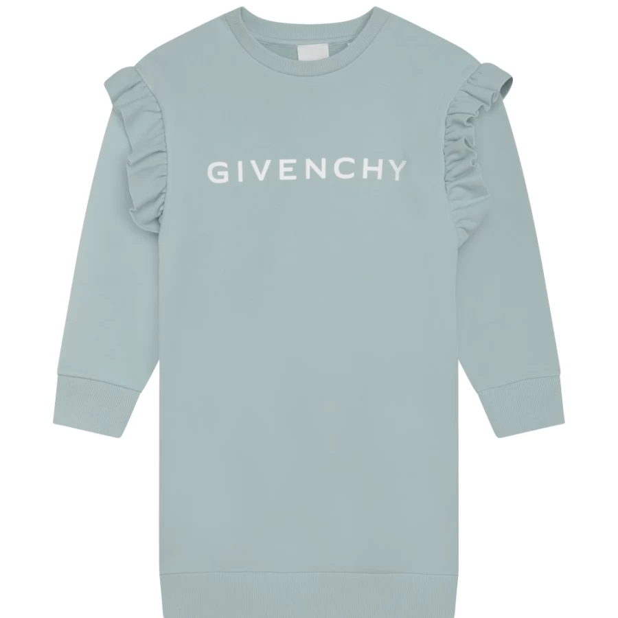 Givenchy Pale Blue Straight Fleece Dress for Girls