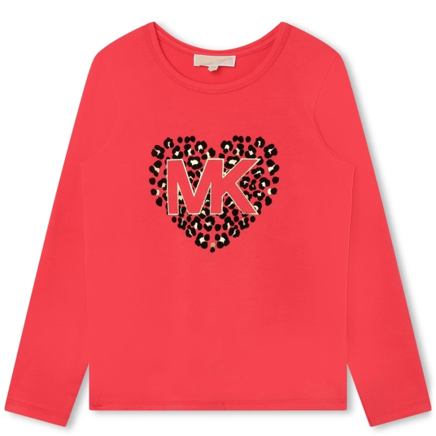 MICHAEL KORS Girls Fuschia Long-Sleeved T-Shirt for Kids