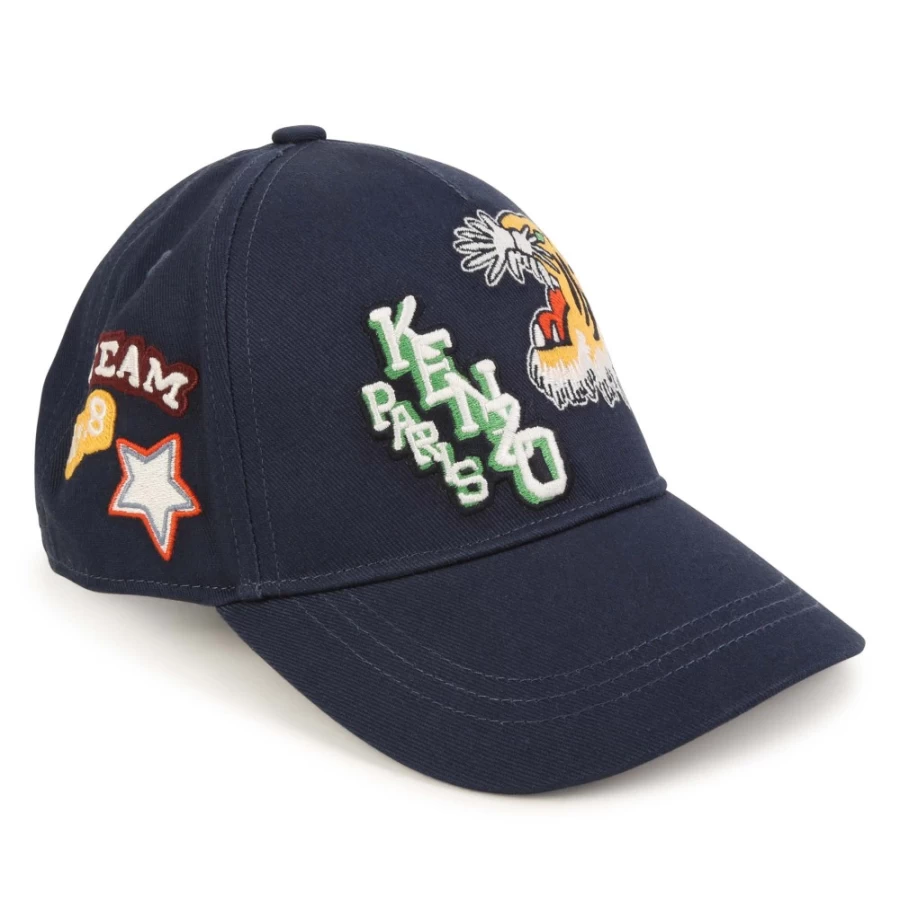 KENZO KIDS Navy Cotton Baseball Cap for Girls