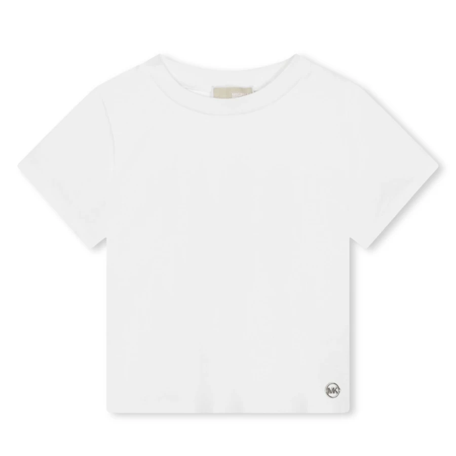MICHAEL KORS Girls' White Pleated-Back T-Shirt | Casual Chic Top