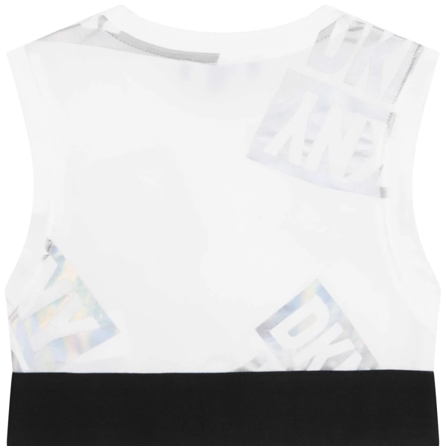 DKNY Girls' White Elasticated Hem Sports Bra for Active Wear