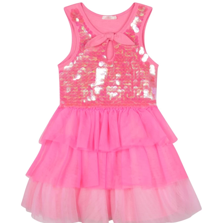 BILLIEBLUSH Pink Tulle and Sequin Dress for Girls - Sparkling Party Gown