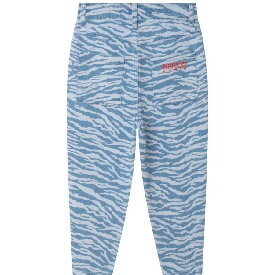 KENZO KIDS Girls' Pale Blue Denim Trousers for Kids