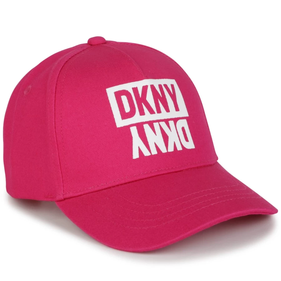 DKNY Girls' Adjustable Cotton Cap in Raspberry - Stylish & Comfortable