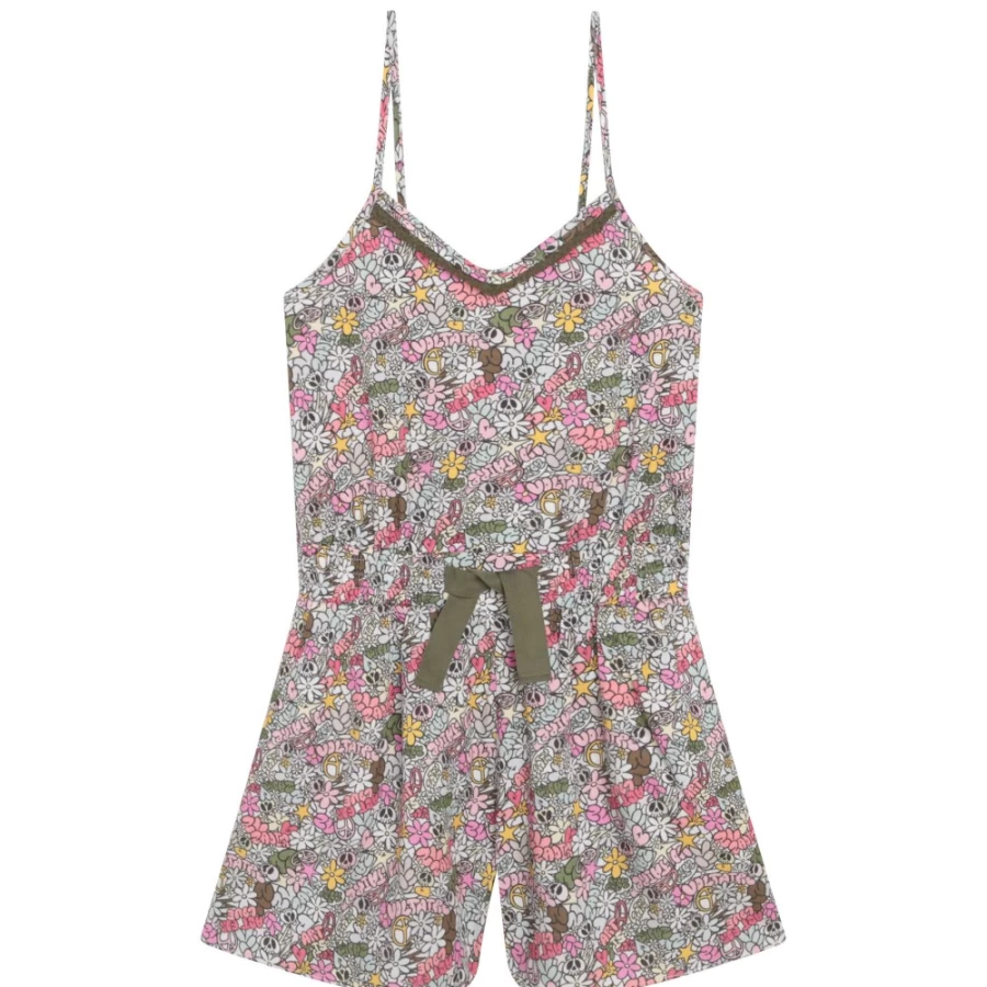 ZADIG & VOLTAIRE Girls Raspberry Printed Shorts Playsuit - Floral Summer Romper