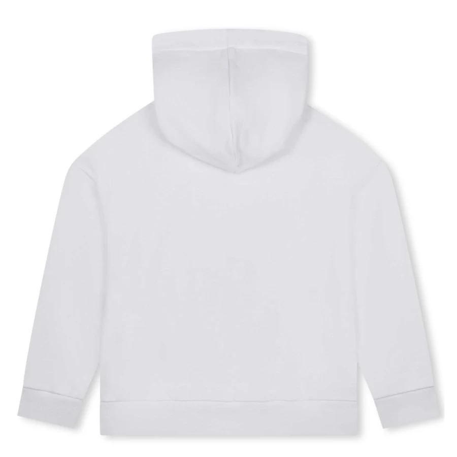 MICHAEL KORS Girls White Cotton Hooded Sweatshirt for Kids