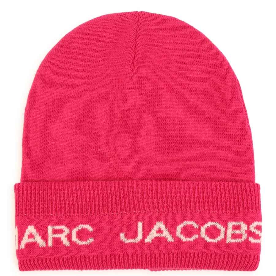 MARC JACOBS Girls Fuschia Jacquard Logo Hat