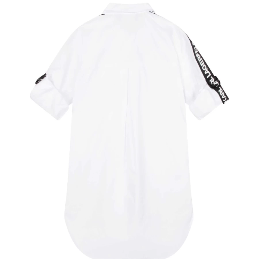 KARL LAGERFELD KIDS Girls White Cotton Poplin Shirt for Girls