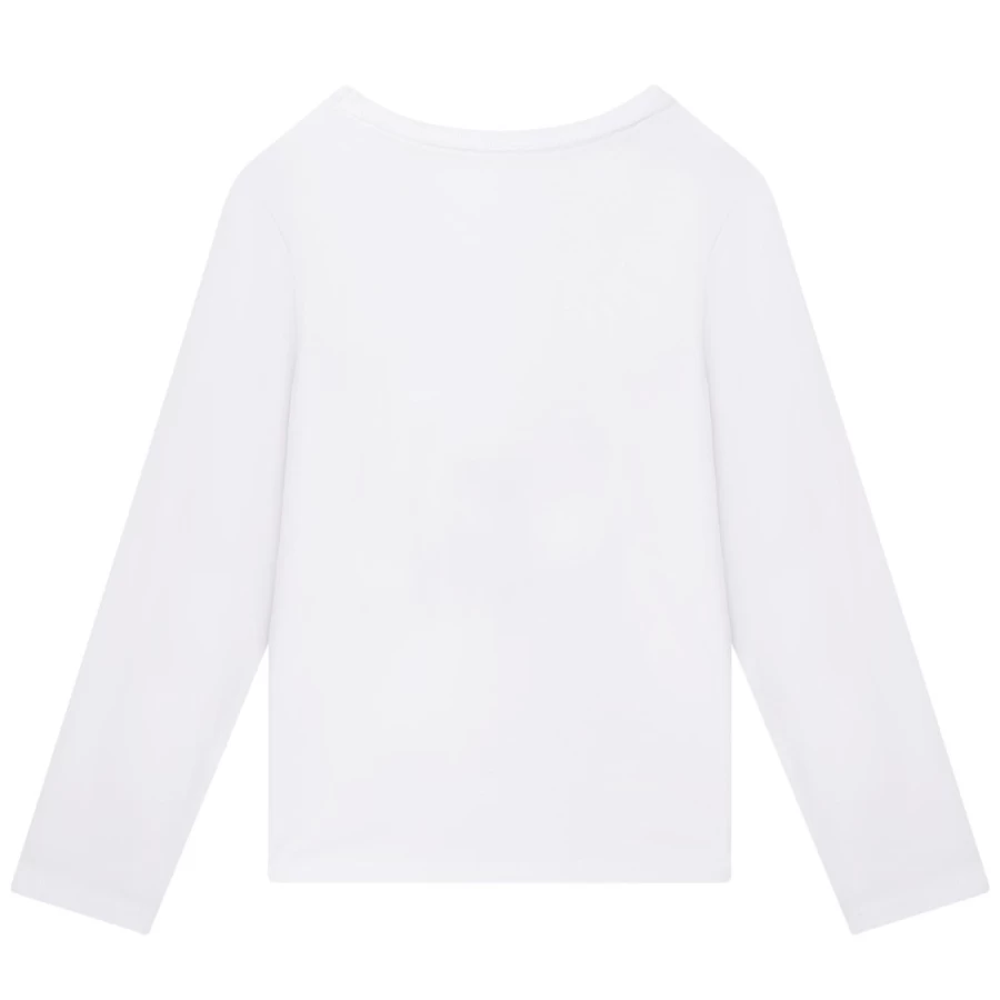 MICHAEL KORS Girls' White Long Sleeve T-Shirt for Casual Comfort