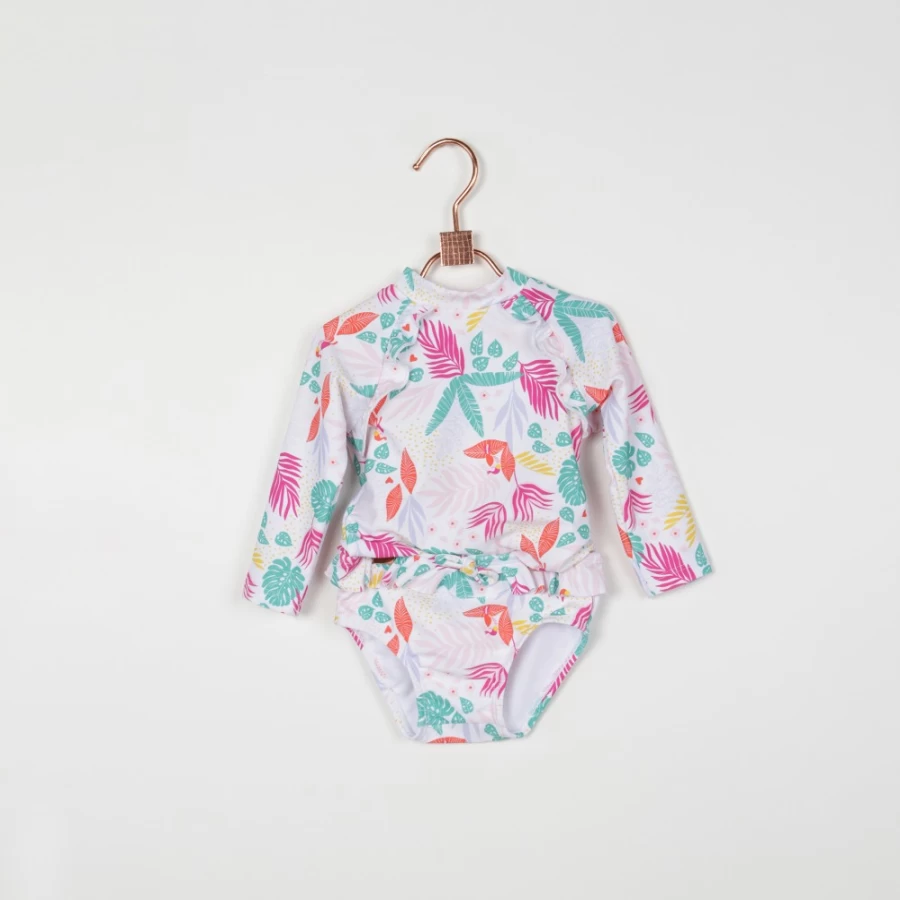 CARREMENT BEAU Girls White Patterned Swim Bottoms - Floral Printed Beach Shorts