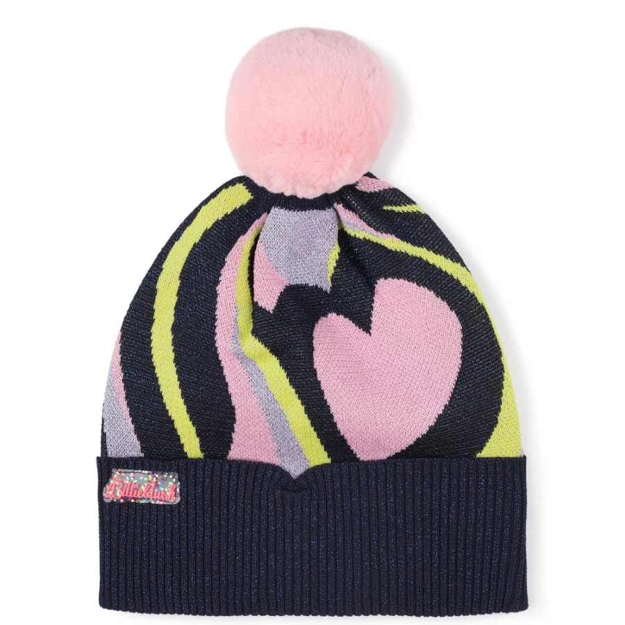 BILLIEBLUSH Lilac Metallic Knitted Beanie for Girls - Shiny Winter Hat