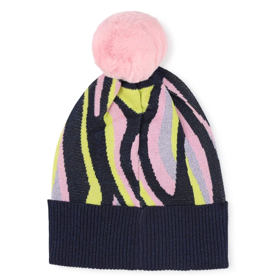 BILLIEBLUSH Lilac Metallic Knitted Beanie for Girls - Shiny Winter Hat