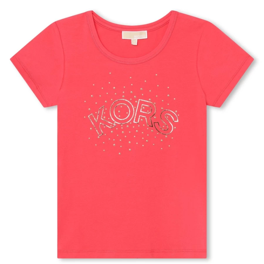 MICHAEL KORS Girls Fuschia Short-Sleeved T-Shirt for Kids