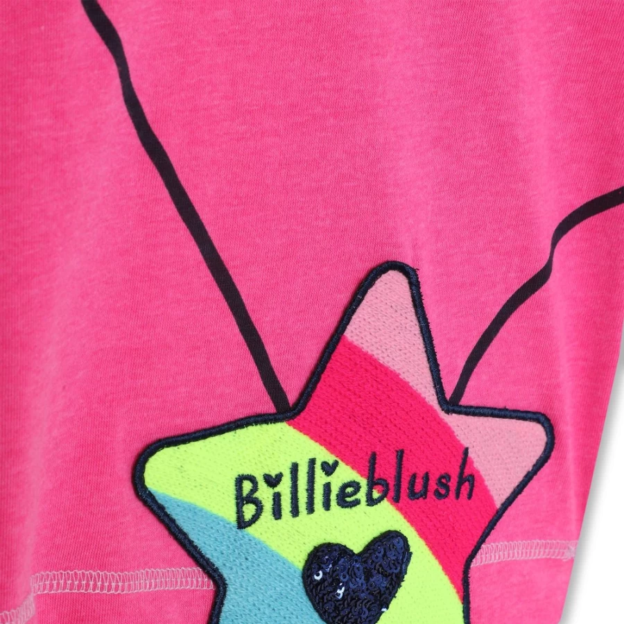 BILLIEBLUSH Girl's Trompe-L'Oeil Bag Print T-Shirt in Malabar Fluorescent