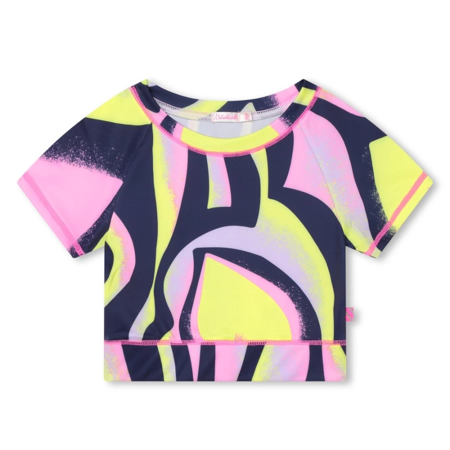 BILLIEBLUSH Navy Short-Sleeved T-Shirt for Girls - Casual Cotton Top