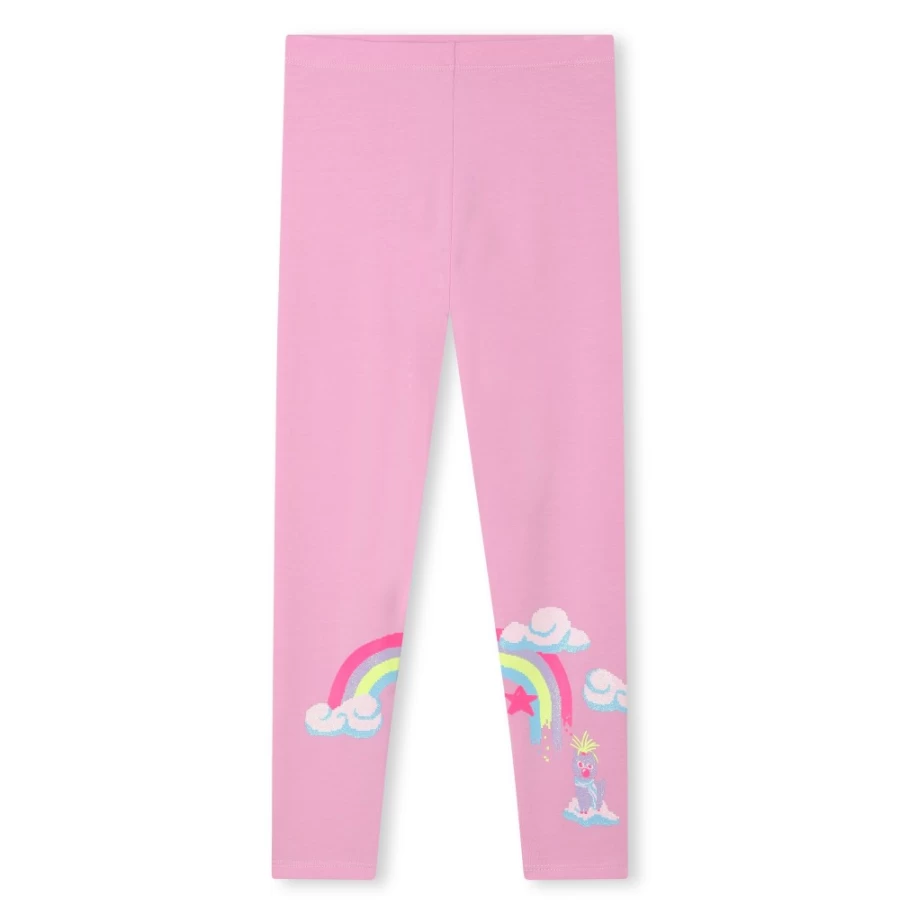 BILLIEBLUSH Girls' Pink Sparkle-Print Leggings for Kids - Glittery Comfort & Style