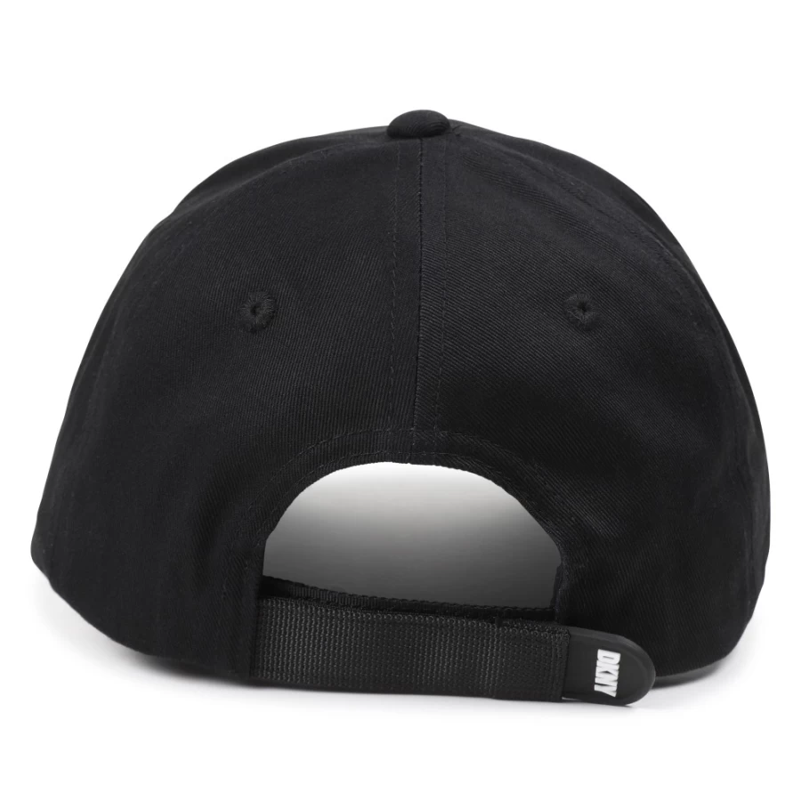 DKNY Black Baseball Cap for Girls - Stylish Logo Embroidered Adjustable Hat
