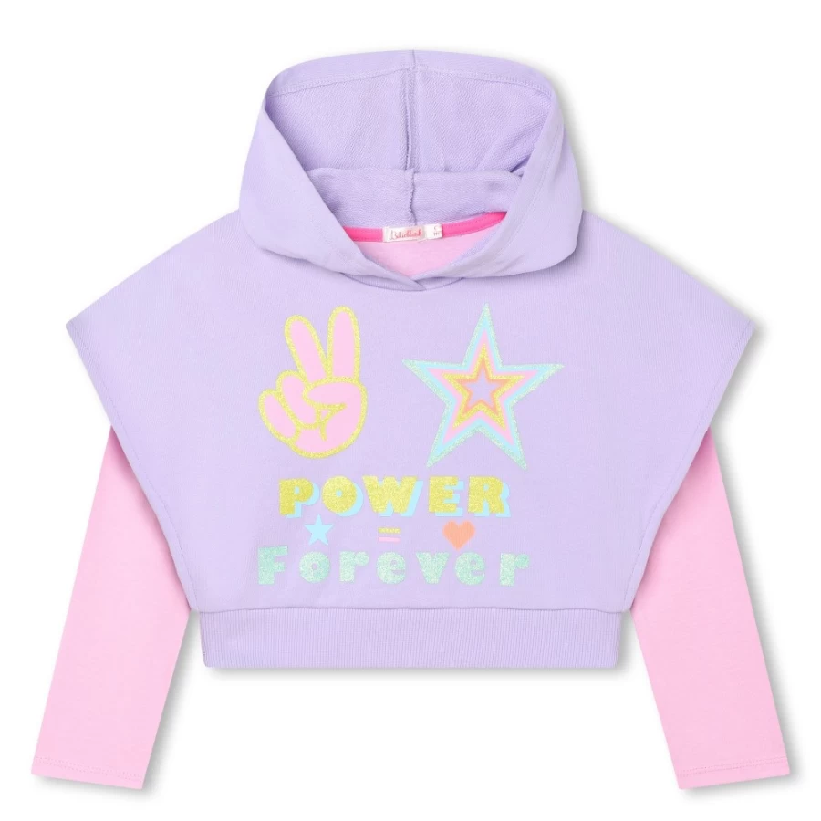 BILLIEBLUSH Girls' Lilac 2-In-1 Fleece Sweatshirt for Comfort & Style