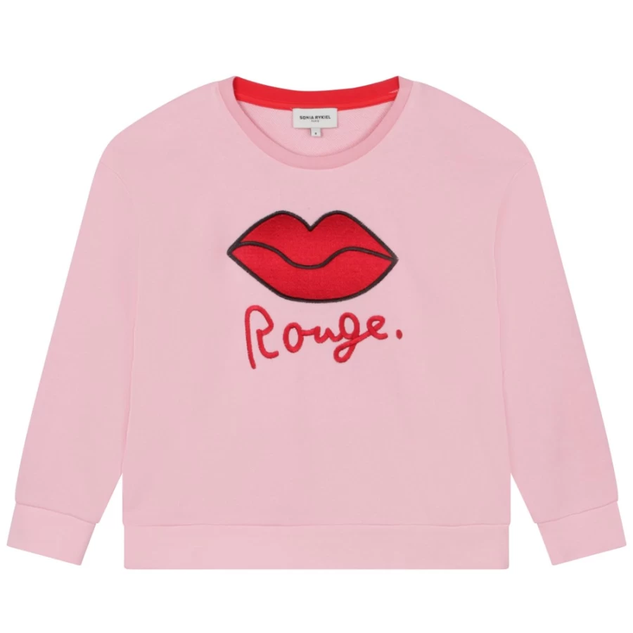 SONIA RYKIEL Girls Pink Washed Pink Fleece Sweatshirt - Soft & Cozy Pullover