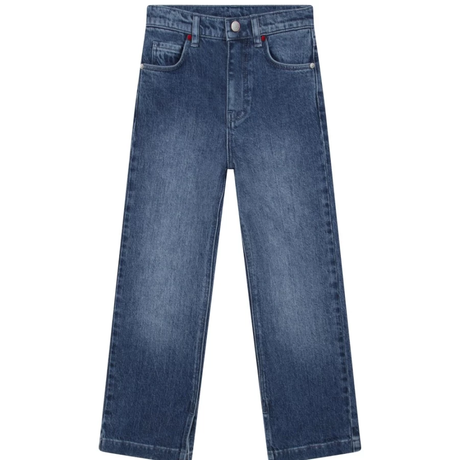 HUGO Girl's Denim Blue Five-Pocket Trousers for Comfort and Style