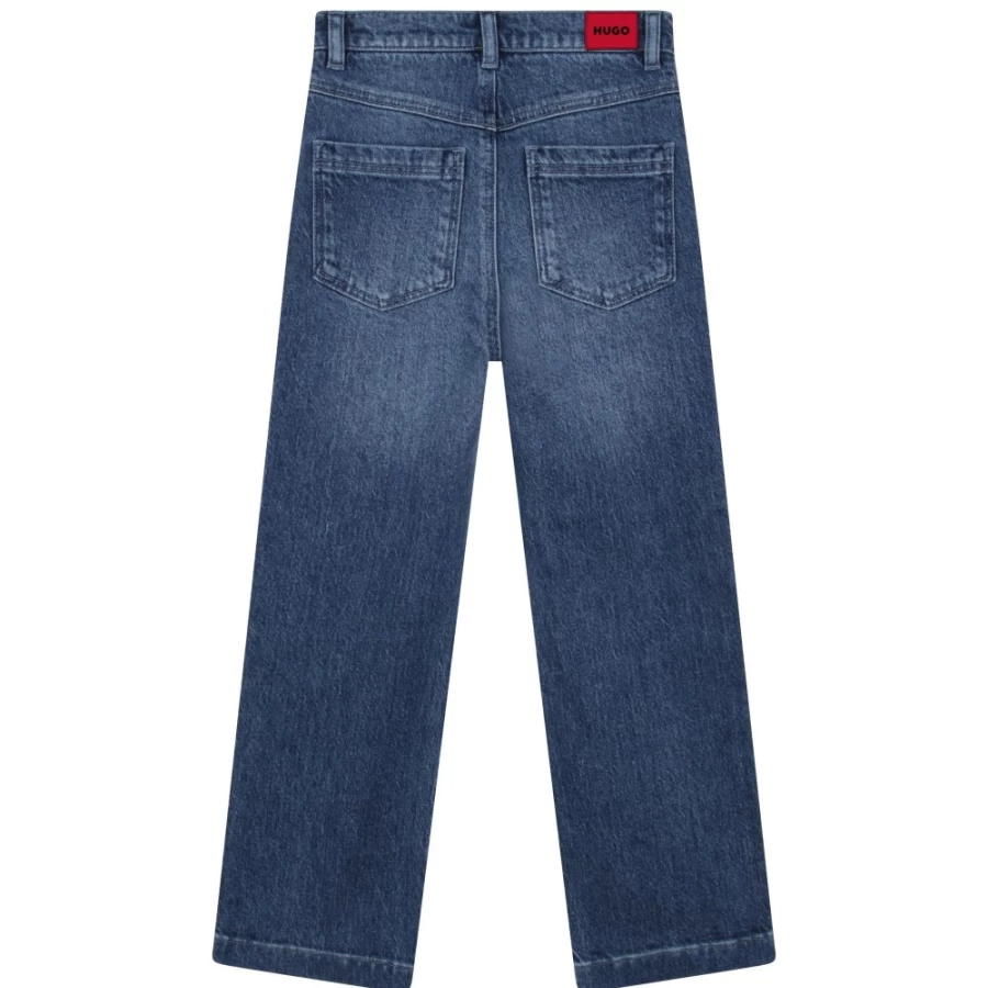 HUGO Girl's Denim Blue Five-Pocket Trousers for Comfort and Style