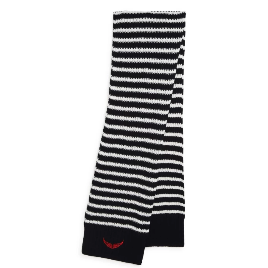 ZADIG & VOLTAIRE Navy Embroidered Scarf for Girls - Elegant & Stylish Fashion Accessory