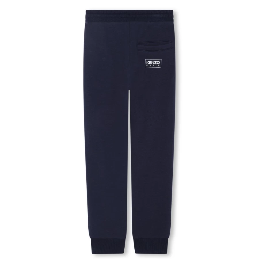 KENZO KIDS Girls Navy Fleece Jogging Pants for Comfort & Style