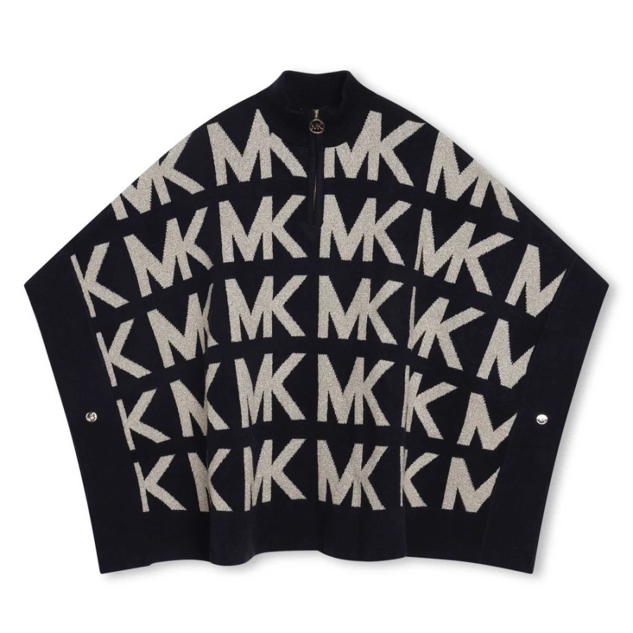 MICHAEL KORS Navy Knitted Cape for Girls - Cozy Winter Wear