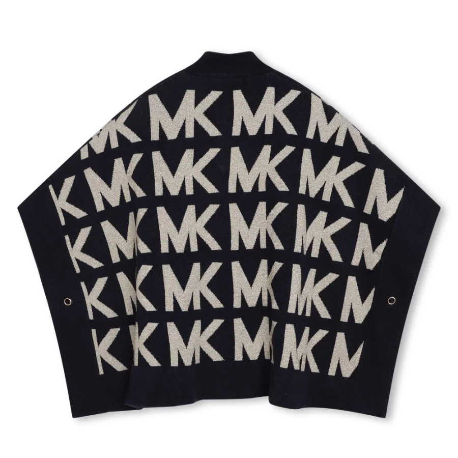 MICHAEL KORS Navy Knitted Cape for Girls - Cozy Winter Wear